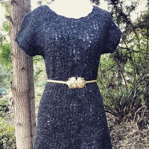 Anthropologie—Gray/Charcoal Mini Sweater Dress—XS